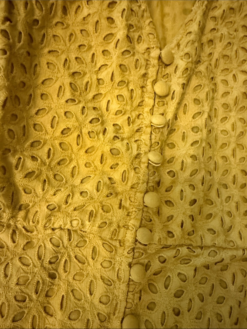 Eloquii Mustard Eyelet Midi Dress Putt Sleeve Size 14 - Picture 4 of 7